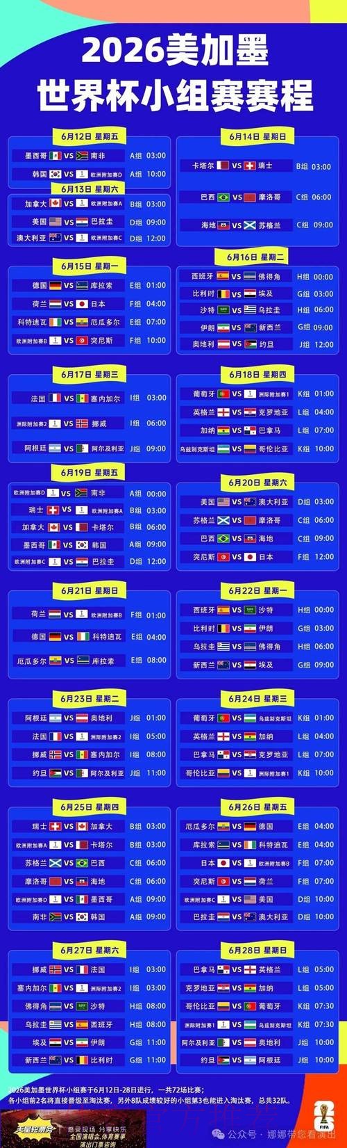 2026世界杯赛程完整版完整安排在哪里看 2026世界杯赛程完整版完整安排在哪里看
