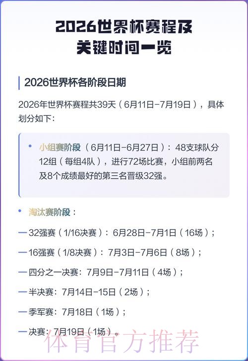 世界杯最新比赛时间公布 世界杯最新比赛时间公布